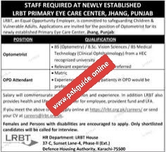 Optometrist Job in Okara 2025 – LRBT Hospital Medical Vacancy (Apply Online Today)